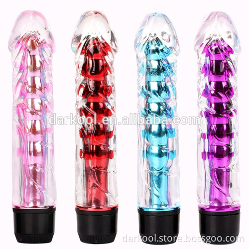 DG033/Vibrating Crystal Multi-Speeds Super Soft Flexible Strong Vibration Dildo